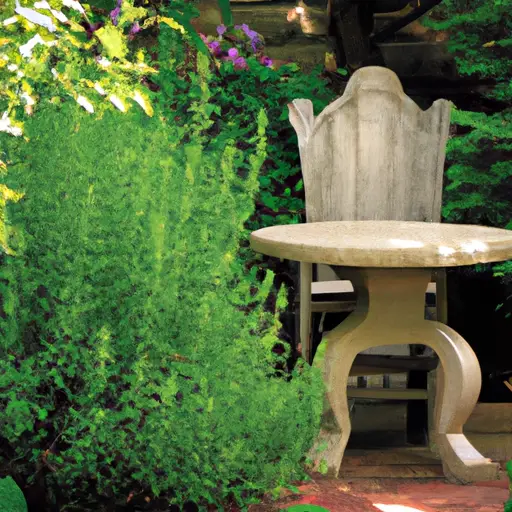 Outdoor seating in a garden